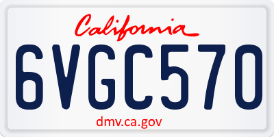 CA license plate 6VGC570