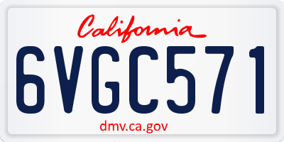 CA license plate 6VGC571