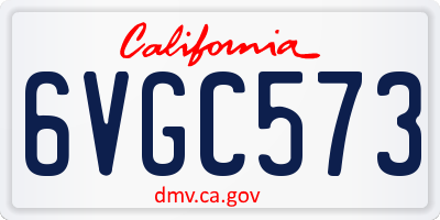 CA license plate 6VGC573
