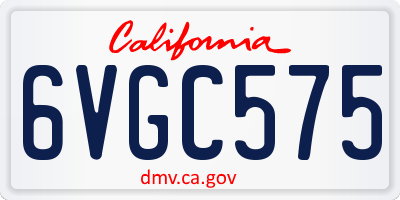 CA license plate 6VGC575