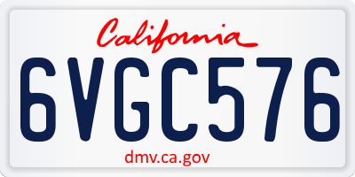 CA license plate 6VGC576