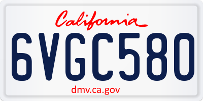 CA license plate 6VGC580