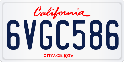 CA license plate 6VGC586