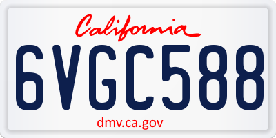 CA license plate 6VGC588