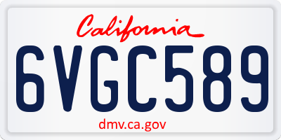CA license plate 6VGC589