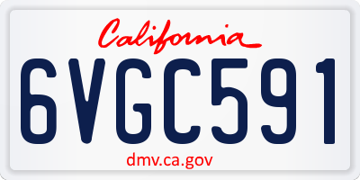 CA license plate 6VGC591