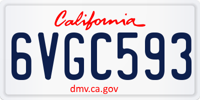 CA license plate 6VGC593