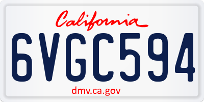 CA license plate 6VGC594
