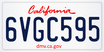 CA license plate 6VGC595