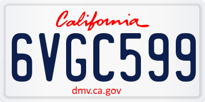 CA license plate 6VGC599