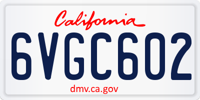 CA license plate 6VGC602