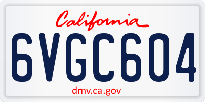CA license plate 6VGC604