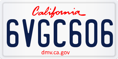 CA license plate 6VGC606