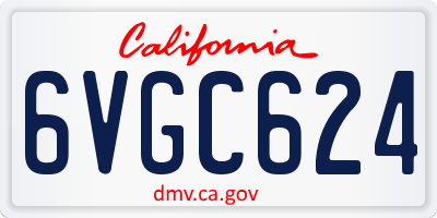 CA license plate 6VGC624