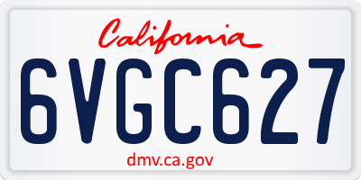 CA license plate 6VGC627