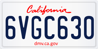 CA license plate 6VGC630