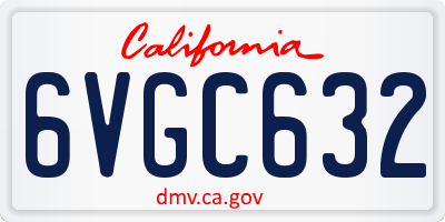 CA license plate 6VGC632