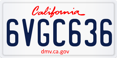 CA license plate 6VGC636