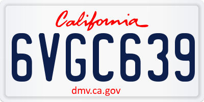 CA license plate 6VGC639