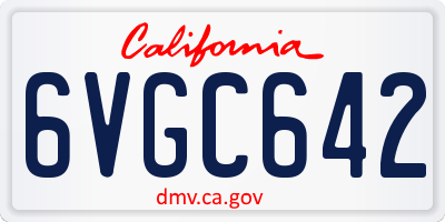 CA license plate 6VGC642