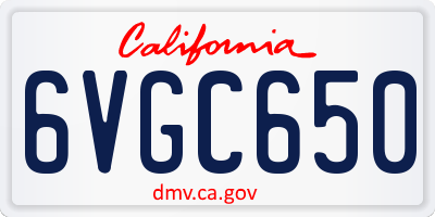 CA license plate 6VGC650