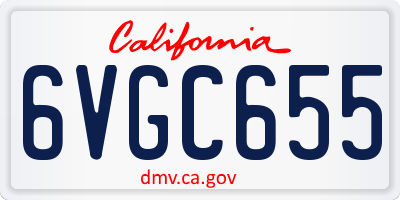 CA license plate 6VGC655