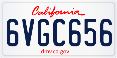 CA license plate 6VGC656