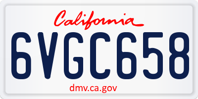 CA license plate 6VGC658