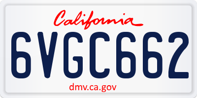 CA license plate 6VGC662