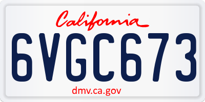 CA license plate 6VGC673