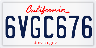 CA license plate 6VGC676