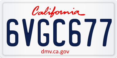 CA license plate 6VGC677