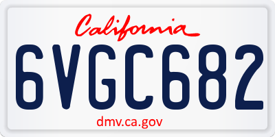 CA license plate 6VGC682