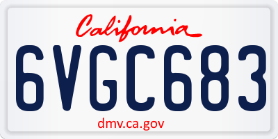 CA license plate 6VGC683