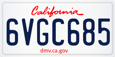 CA license plate 6VGC685