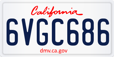 CA license plate 6VGC686