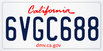 CA license plate 6VGC688