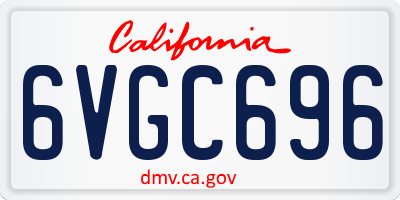 CA license plate 6VGC696