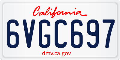 CA license plate 6VGC697