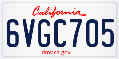 CA license plate 6VGC705