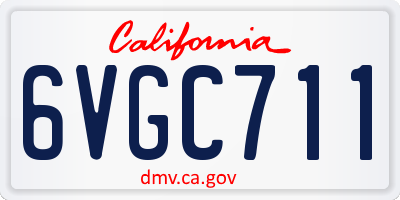 CA license plate 6VGC711