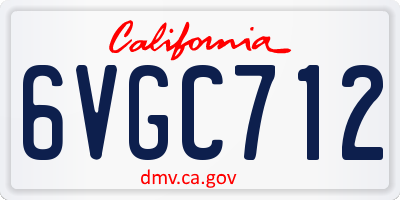 CA license plate 6VGC712
