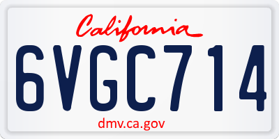 CA license plate 6VGC714