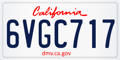 CA license plate 6VGC717