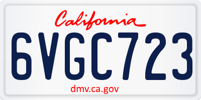 CA license plate 6VGC723