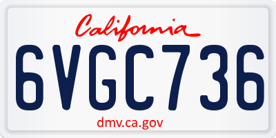 CA license plate 6VGC736