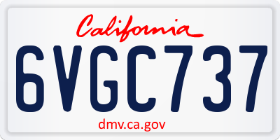 CA license plate 6VGC737
