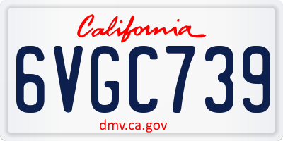 CA license plate 6VGC739