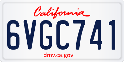 CA license plate 6VGC741