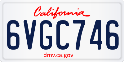 CA license plate 6VGC746